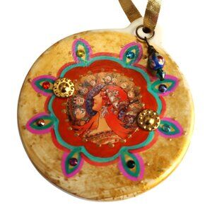 NEW Pre-Raphaelite Mucha Art Ornament Handmade Painted Christmas Holiday Decor